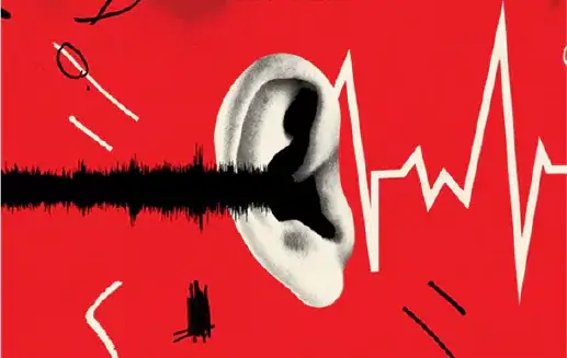 Poluarea fonică și riscul cardiovascular ilustrate printr-o ureche expusă la zgomot și linia vieții afectată