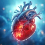 Inima afectata de boli coronariene ilustrata digital