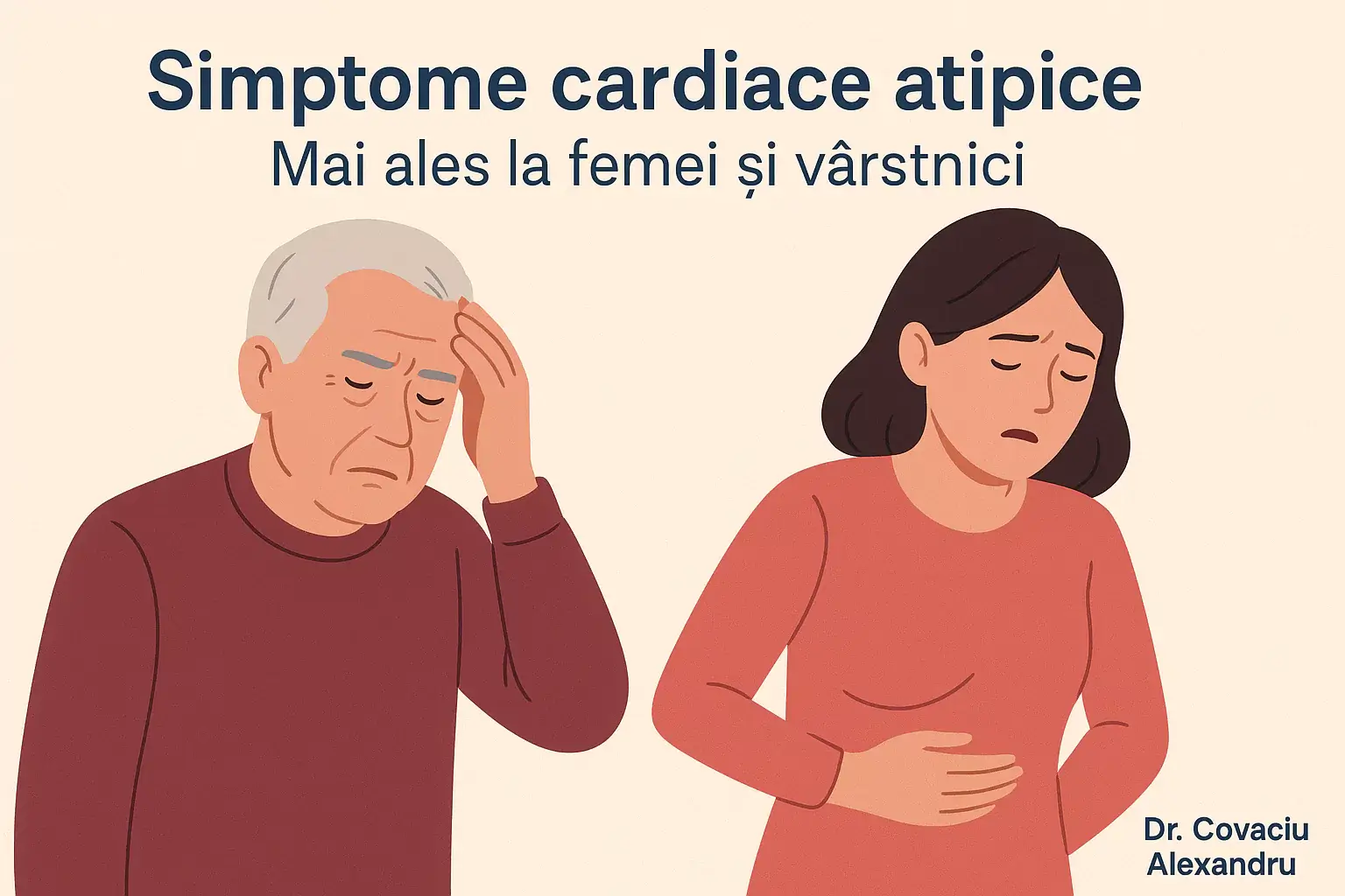 Simptome cardiovasculare atipice – oboseală, greață, confuzie la femei și vârstnici