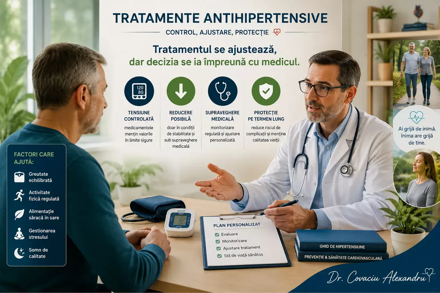 Reducerea tratamentului antihipertensiv la pacienții care au slăbit, fac sport și și-au îmbunătățit stilul de viață