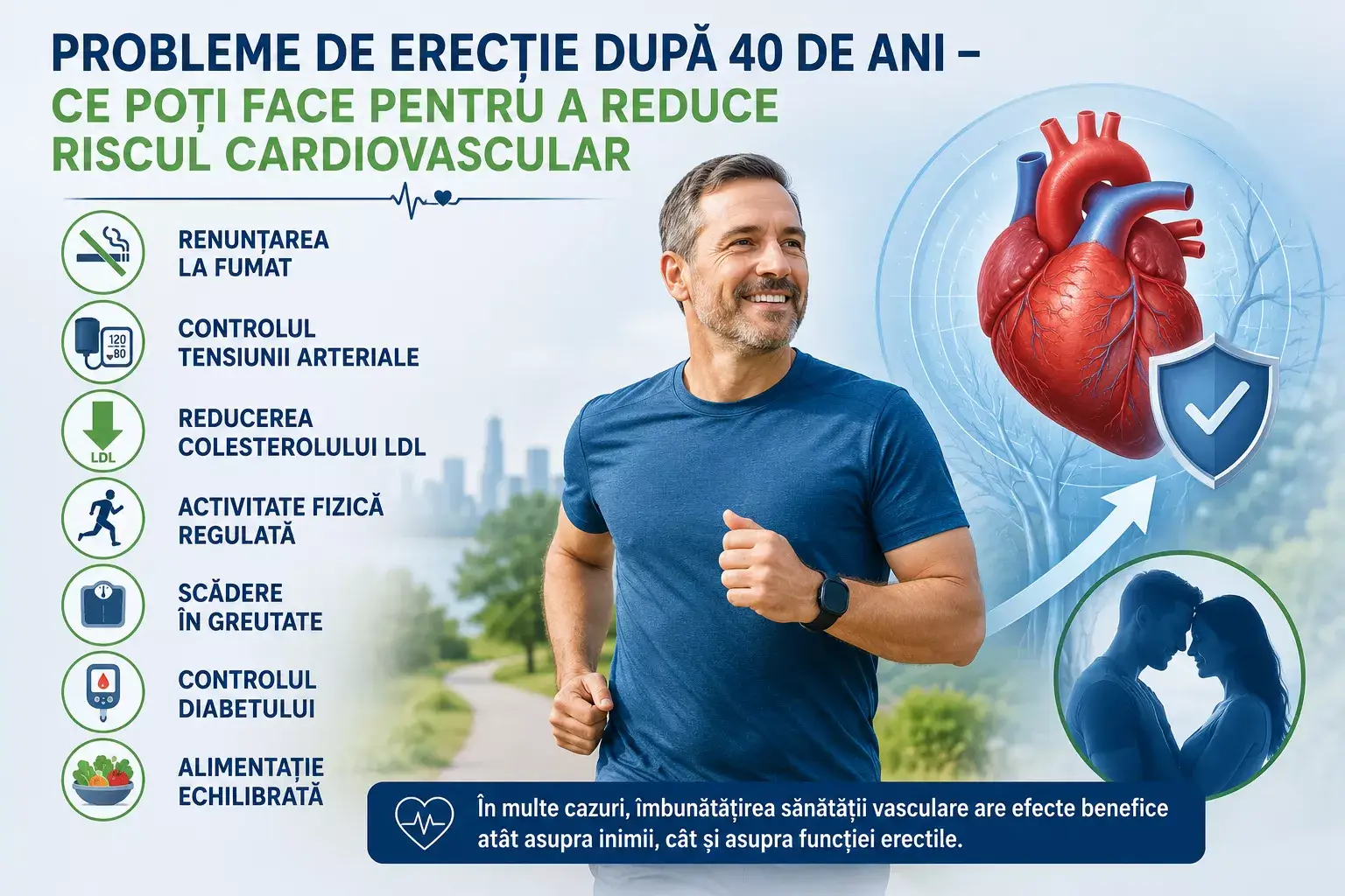 Masuri pentru reducerea riscului cardiovascular la barbatii cu probleme de erectie dupa 40 de ani