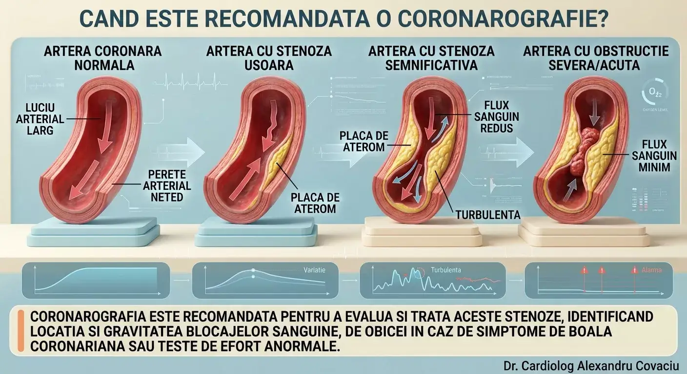 Coronarografie pentru evaluarea unei stenoze a arterelor coronare