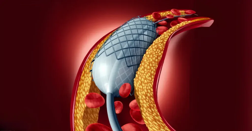 Infografic cu stent coronarian după angioplastie